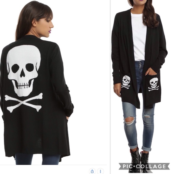 Hot Topic Flyaway Skull Cardigan 